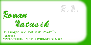 roman matusik business card